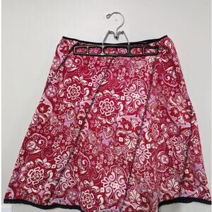 Women's Angie Red/Pink/Navy/Cream Elastic Waist Skirt Size M